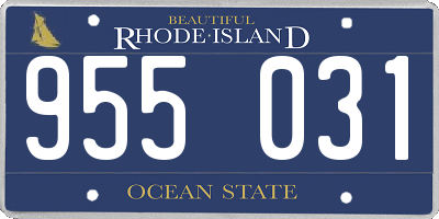 RI license plate 955031