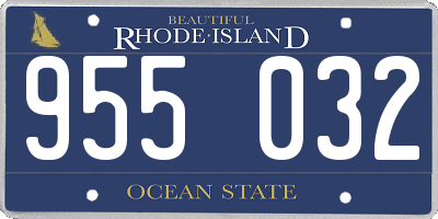 RI license plate 955032