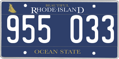 RI license plate 955033