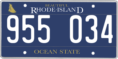 RI license plate 955034