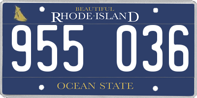 RI license plate 955036