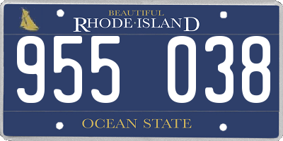 RI license plate 955038