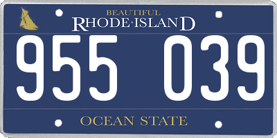 RI license plate 955039