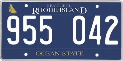 RI license plate 955042