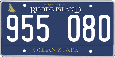 RI license plate 955080