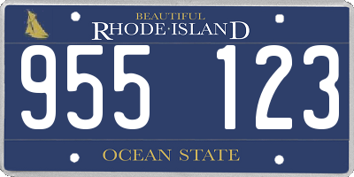 RI license plate 955123