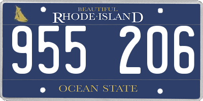 RI license plate 955206