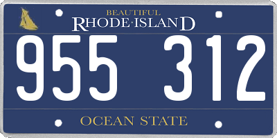 RI license plate 955312