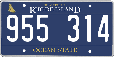 RI license plate 955314