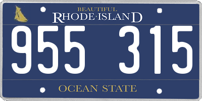 RI license plate 955315