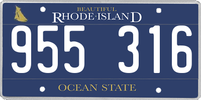 RI license plate 955316