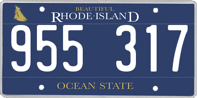 RI license plate 955317