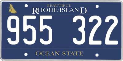RI license plate 955322
