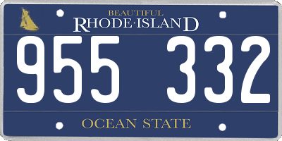 RI license plate 955332