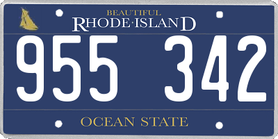 RI license plate 955342