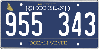 RI license plate 955343