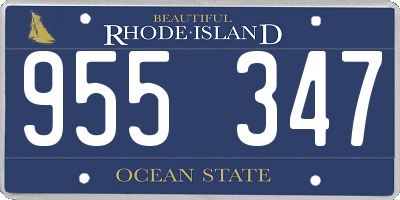 RI license plate 955347