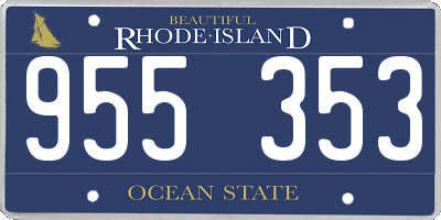 RI license plate 955353