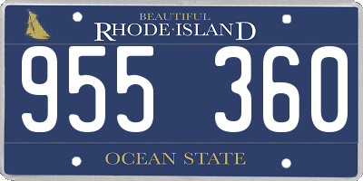 RI license plate 955360