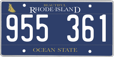 RI license plate 955361