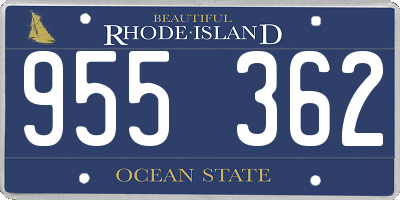RI license plate 955362