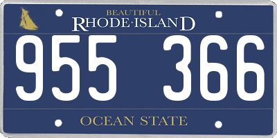 RI license plate 955366