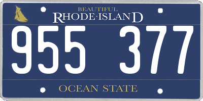 RI license plate 955377