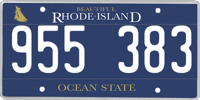 RI license plate 955383