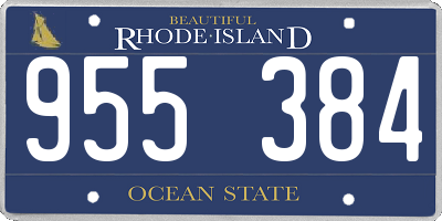 RI license plate 955384