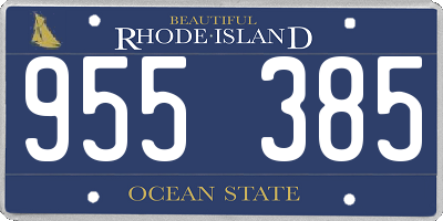 RI license plate 955385