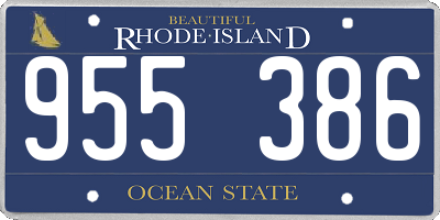 RI license plate 955386