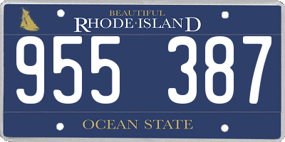 RI license plate 955387
