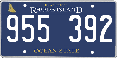RI license plate 955392