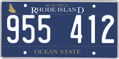 RI license plate 955412