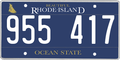 RI license plate 955417