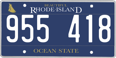 RI license plate 955418