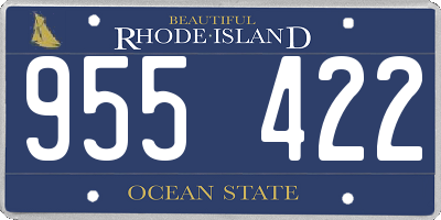 RI license plate 955422