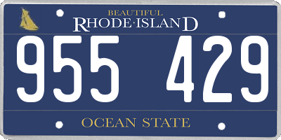 RI license plate 955429