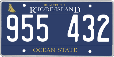 RI license plate 955432