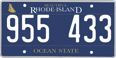 RI license plate 955433