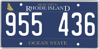 RI license plate 955436