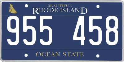 RI license plate 955458