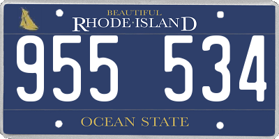 RI license plate 955534