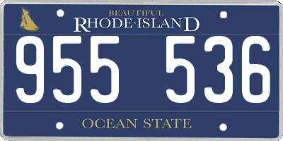 RI license plate 955536