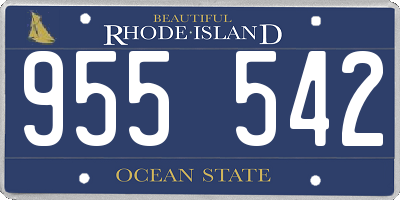 RI license plate 955542