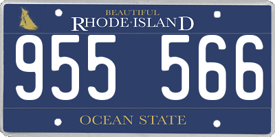 RI license plate 955566