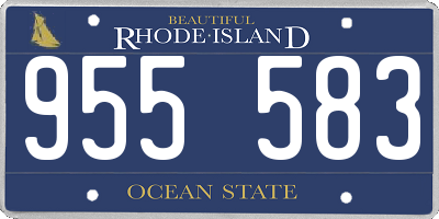 RI license plate 955583