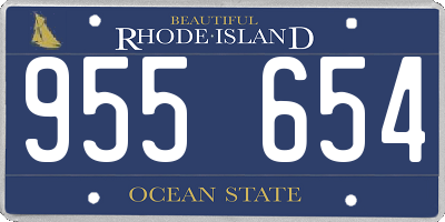 RI license plate 955654