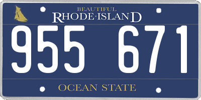 RI license plate 955671