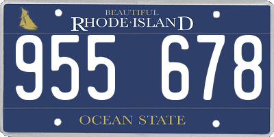 RI license plate 955678